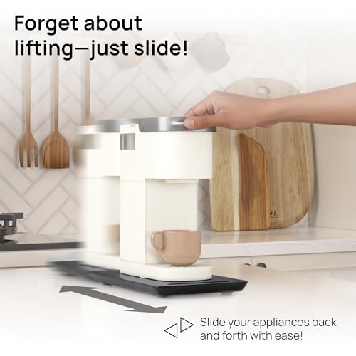 Ibyx Elegant Sliding Tray for Your Coffee Maker & Heavy Kitchen Appliances - Sturdy, Slides Easily from Under The Cabinet (Black, 7.5”W x 14.5”D) - Image 2
