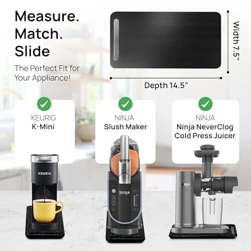 Ibyx Elegant Sliding Tray for Your Coffee Maker & Heavy Kitchen Appliances - Sturdy, Slides Easily from Under The Cabinet (Black, 7.5”W x 14.5”D) - Image 5