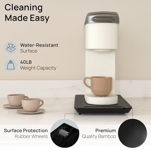 Ibyx Elegant Sliding Tray for Your Coffee Maker & Heavy Kitchen Appliances - Sturdy, Slides Easily from Under The Cabinet (Black, 7.5”W x 14.5”D) - Image 4