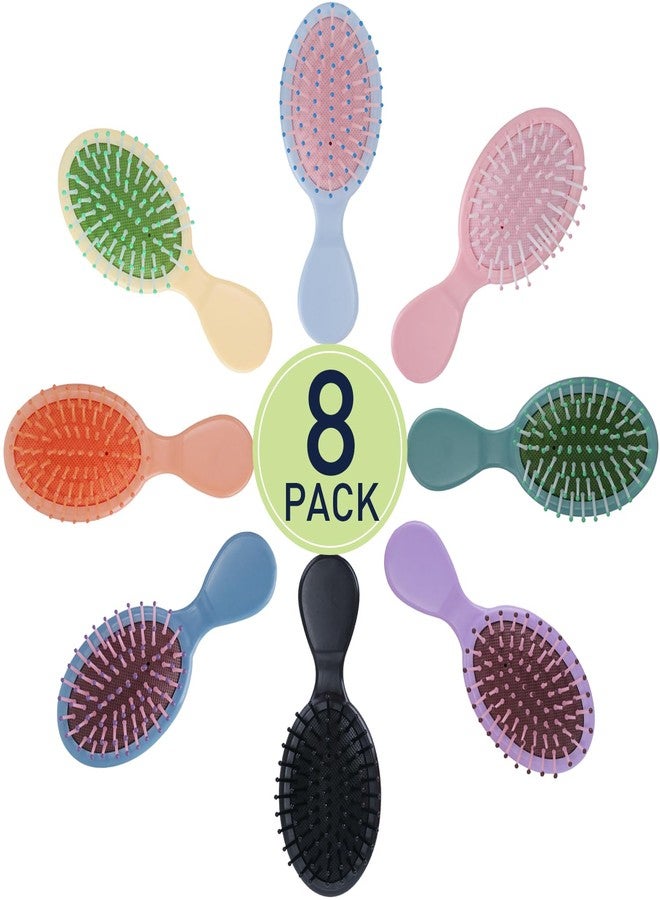 DODHEG 8 Pcs Mini Hair Brush, Mini Detangling Brush, Detangling Hair Combs Set, for Curly Hair, Wet Dry Hair Tangle Brush Multicolor - Image 1