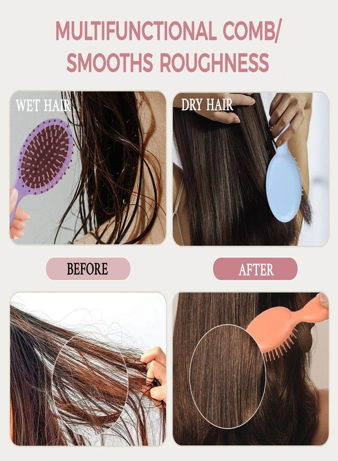 DODHEG 8 Pcs Mini Hair Brush, Mini Detangling Brush, Detangling Hair Combs Set, for Curly Hair, Wet Dry Hair Tangle Brush Multicolor - Image 4