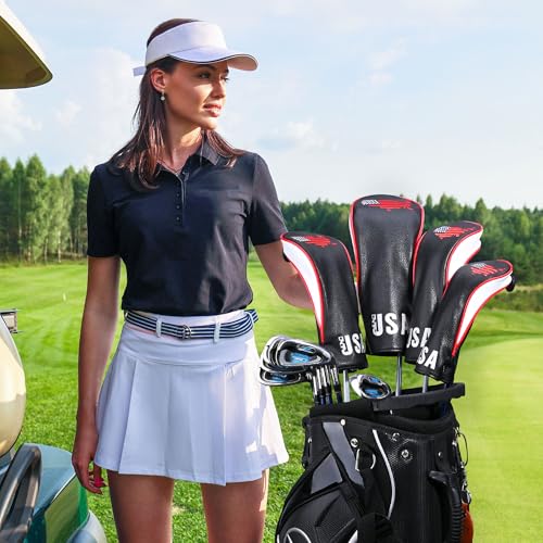 Frimon Golf Club Covers,4pcs USA Golf Head Covers Set for Fit All Driver & Fairway Hybrids Woods - Image 2