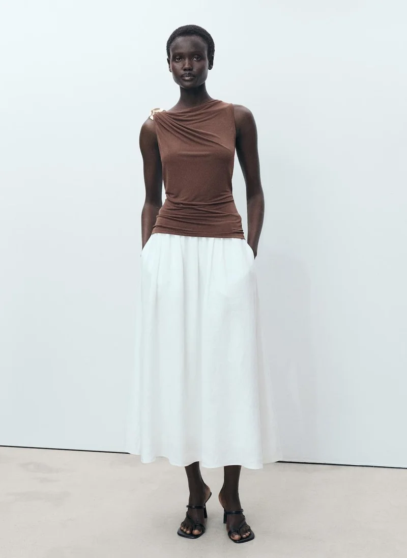 MANGO Fitted With Metallic Detail Top