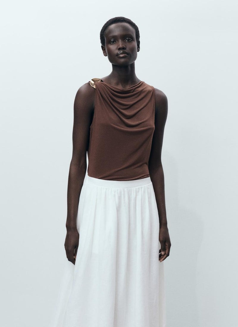 MANGO - Fitted With Metallic Detail Top - Image 1