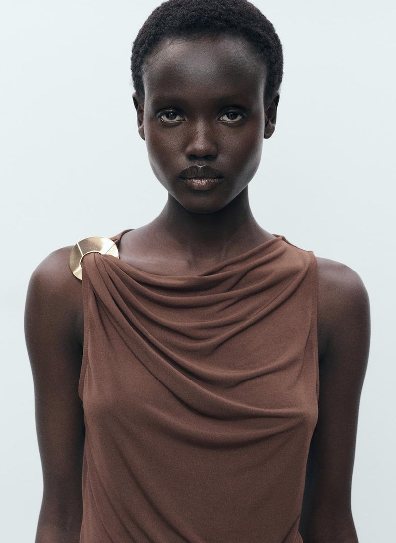 MANGO - Fitted With Metallic Detail Top - Image 1