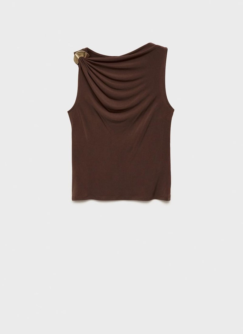 MANGO - Fitted With Metallic Detail Top - Image 1
