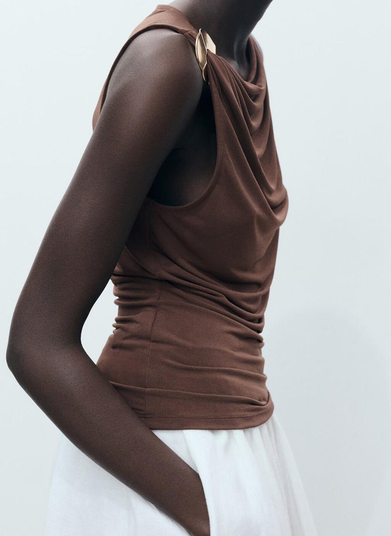 MANGO - Fitted With Metallic Detail Top - Image 1