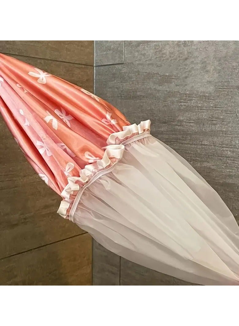 Goolsky غطاء دش مزدوج الطبقة 1 قطعة، قبعة مطبوعة، أغطية استحمام مقاومة للماء قابلة لإعادة الاستخدام، قبعة شعر للنساء في منتجعات السبا وصالونات التجميل - Image 2