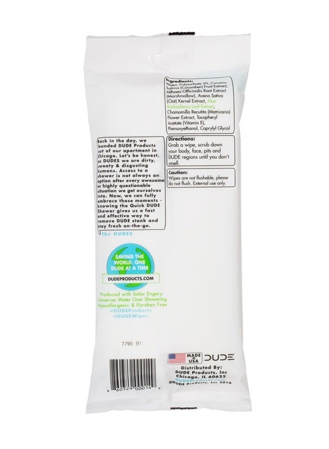 Dude DUDE Wipes - On-The-Go Shower Wipes - 3 Pack, 24 Wipes - Unscented Extra-Large Wipes - Vitamin E & Aloe Full Body Shower Replacement Wipes - Image 5