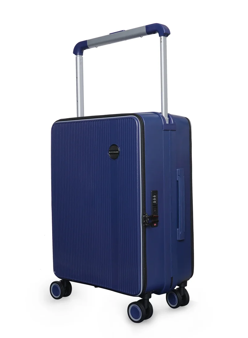 جيوردانو Giordano Genius Wide Handle Cabin Luggage Navy | Laptop Compartment Luggage, Cabin Size Trolley Bag | Durable Lightweight Carry-On Suitcase, 20 Inch Suitcase | Premium Luggage &amp; Travel Gear