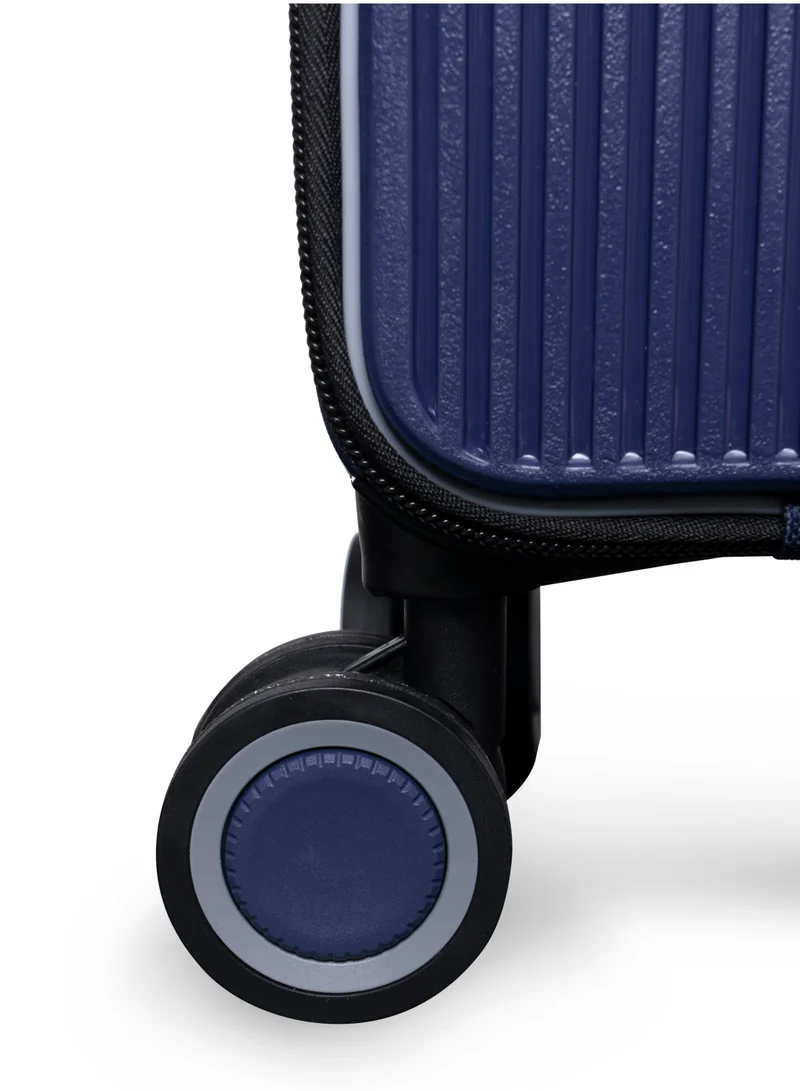 GIORDANO Giordano Genius Wide Handle Cabin Luggage Navy | Laptop Compartment Luggage, Cabin Size Trolley Bag | Durable Lightweight Carry-On Suitcase, 20 Inch Suitcase | Premium Luggage &amp; Travel Gear