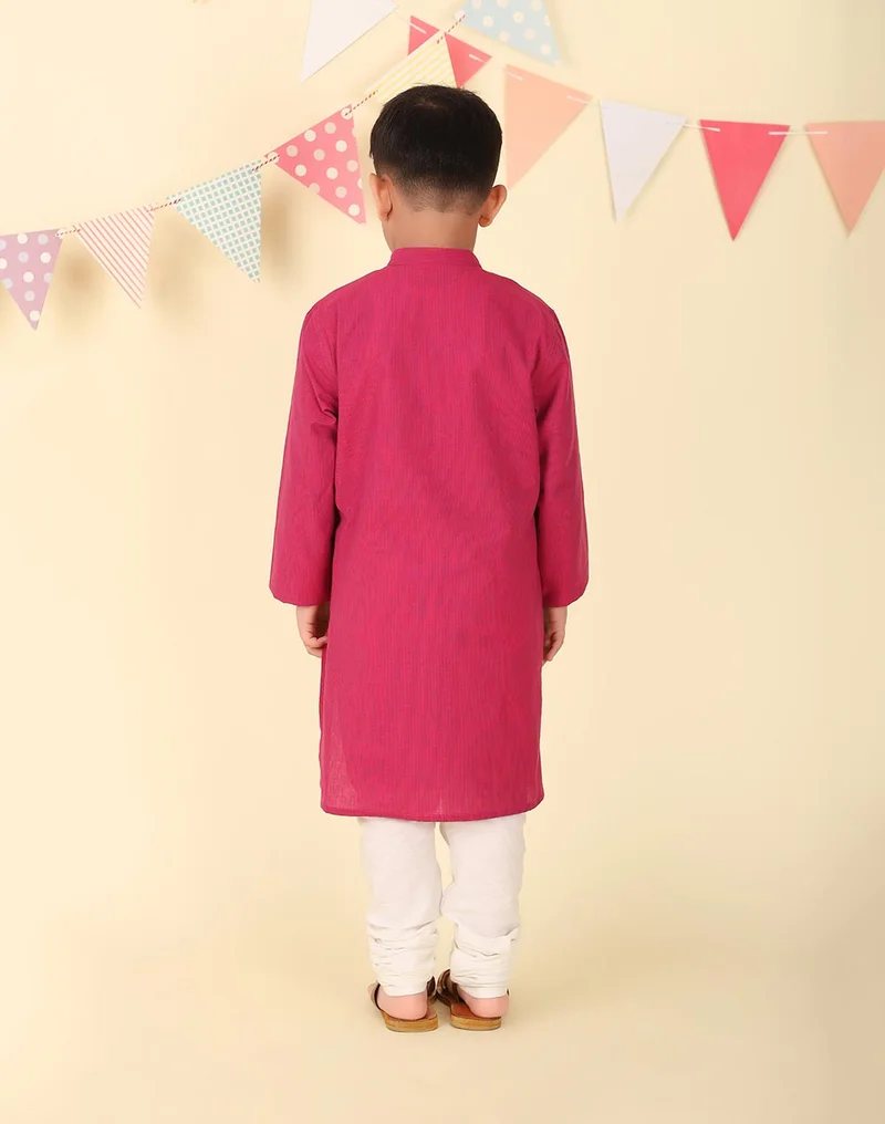 Fabindia Purple Cotton Woven Long Kurta