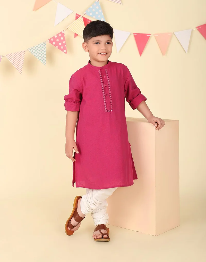 Fabindia Purple Cotton Woven Long Kurta