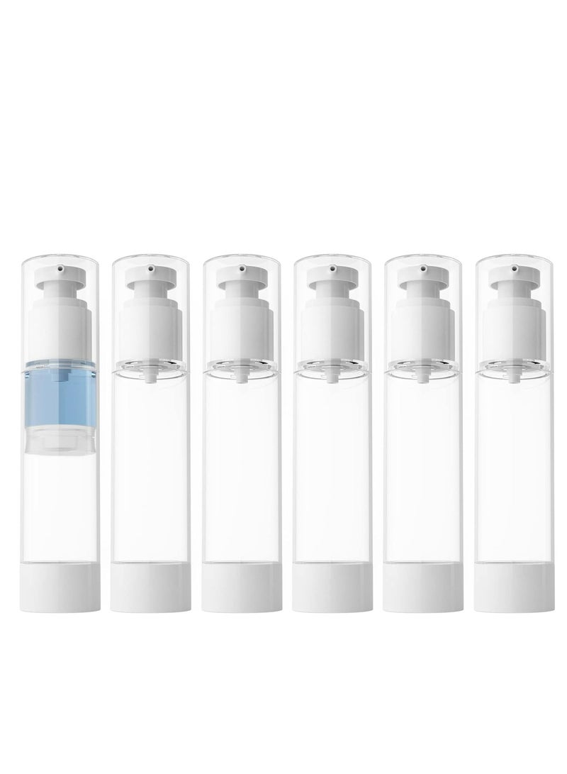 Oasisgalore 6-Pack 3.4 Oz (100ml) Clear Airless Pump Bottles, Travel Size Refillable Containers for Shampoo.  - Image 1
