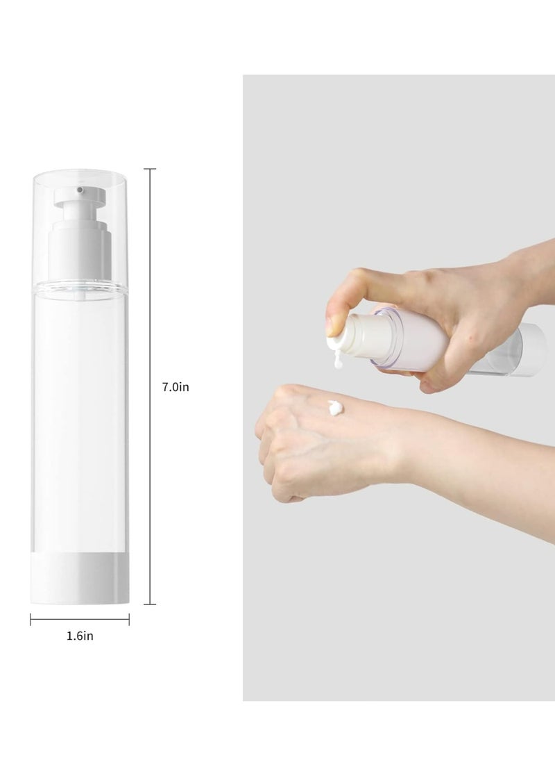 Oasisgalore 6-Pack 3.4 Oz (100ml) Clear Airless Pump Bottles, Travel Size Refillable Containers for Shampoo.  - Image 4