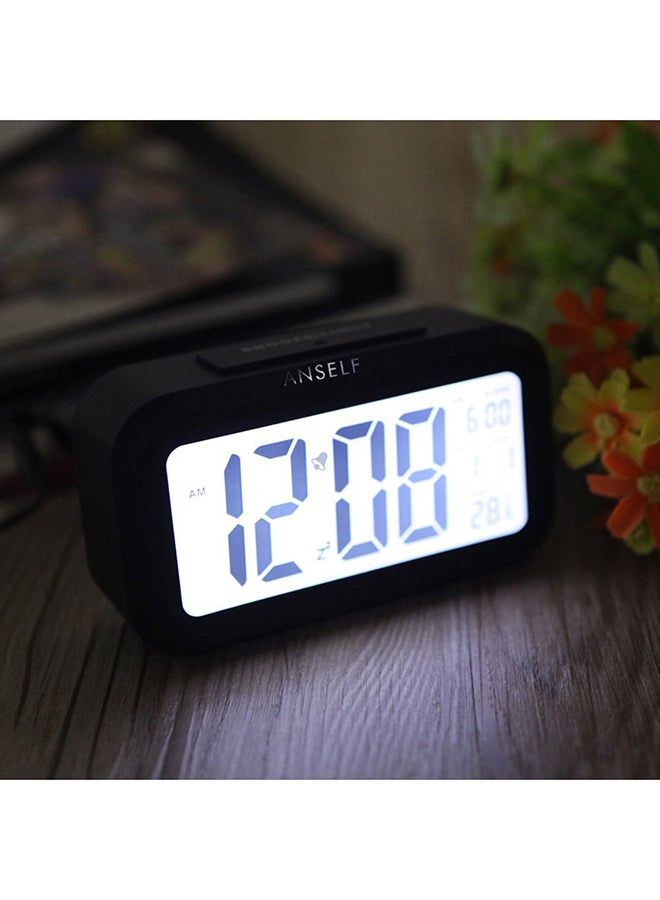 Light-activated Sensor LED Digital Alarm Clock Black/Grey 13.5x7.8x4.5cm - Image 3