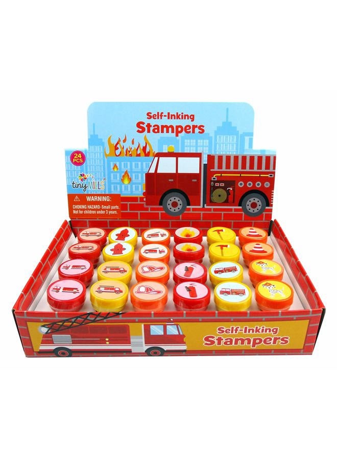 TINYMILLS 24 Pcs Firetrucks Stampers for Kids - Image 1