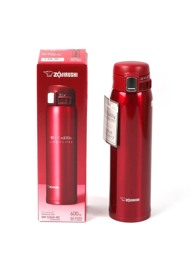 Zojirushi Zojirushi Vacuum Bottle, 0.48LTR, Clear Red