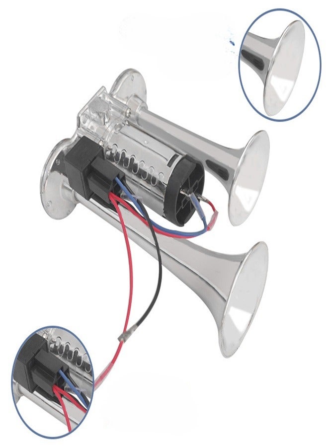 إسكدنيا بوق هوائي 12V بقوة 150 ديسيبل لشاحنة مجموعة بوق مزدوج مع ضاغط لجميع مركبات 12V الشاحنات السيارات القوارب الفانات - Image 4