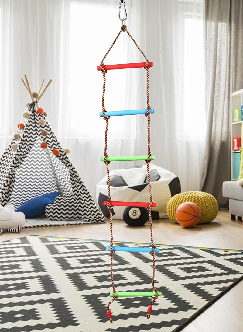 RBWTOYS 6.6 Ft Climbing Rope Ladder for Kids, Climbing Ladder Hanging Rope Ladder for Indoor Play Set and Outdoor Tree House, Playground Swing Set and Ninja Slackline - Image 1