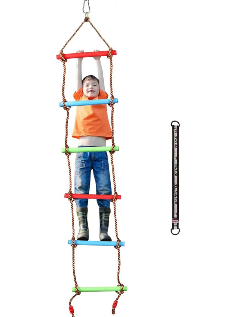 RBWTOYS 6.6 Ft Climbing Rope Ladder for Kids, Climbing Ladder Hanging Rope Ladder for Indoor Play Set and Outdoor Tree House, Playground Swing Set and Ninja Slackline - Image 2