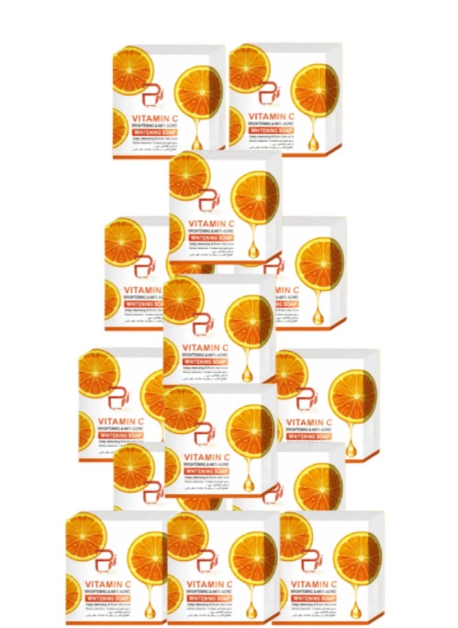 PYRON 14 Pieces Vitamin C Brightening And Anti-Aging Whitening Soap Orange 100grams  - Image 1