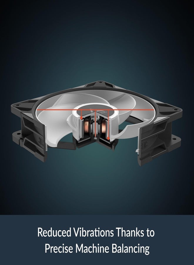 ARCTIC P14 Pro Reverse A-RGB - 140 mm Premium Fan with Reverse Airflow, PWM Fan with Y Cable Splitter, 400-2650 RPM, 0 RPM <5% PWM, 5V Digital RGB, hydrodynamic Bearing, 4-Pin - Black - Image 2