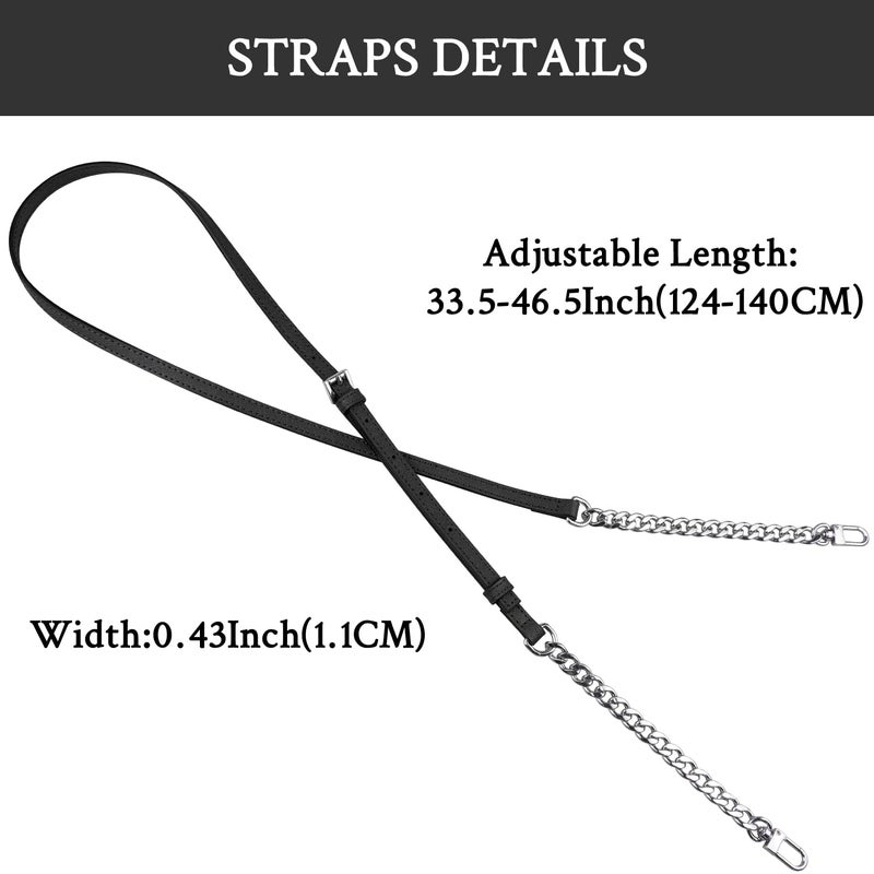 SOPROM Crossbody Straps Replacement for Michael Kors Purse Adjustable Conversion Kit for MK (Black) - Image 2