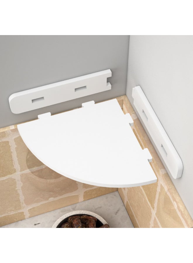 ماكدو 4 - حزمة أرفف عائمة بيضاء في الزاوية بيضاء، أرفف مستديرة مثبتة على الحائط لغرفة نوم الأطفال والحمام وغرفة المعيشة والمساحات الصغيرة، مثالية لتخزين التوابل والأكواب - Image 2