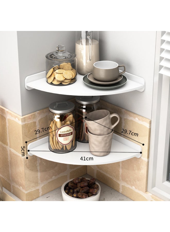 ماكدو 4 - حزمة أرفف عائمة بيضاء في الزاوية بيضاء، أرفف مستديرة مثبتة على الحائط لغرفة نوم الأطفال والحمام وغرفة المعيشة والمساحات الصغيرة، مثالية لتخزين التوابل والأكواب - Image 5