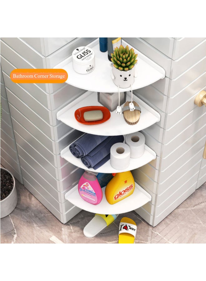 ماكدو 4 - حزمة أرفف عائمة بيضاء في الزاوية بيضاء، أرفف مستديرة مثبتة على الحائط لغرفة نوم الأطفال والحمام وغرفة المعيشة والمساحات الصغيرة، مثالية لتخزين التوابل والأكواب - Image 4