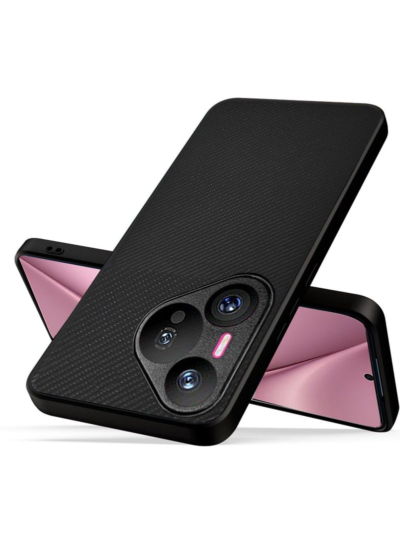 Wtech Silicone Hard Back Fabric Texture Side TPU Case Cover For Huawei Pura 70 5G 2024 Black - Image 2