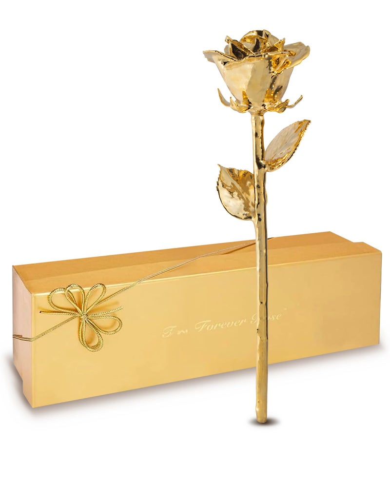 Forever Rose 24K Gold Dipped Real Rose – Handmade, Long-Lasting Preserved Flower in Gold Gift Box – Romantic Gift for Anniversary, Valentine's Day, Mother's Day, Birthday, Wedding, Wife, Girlfriend - Image 1