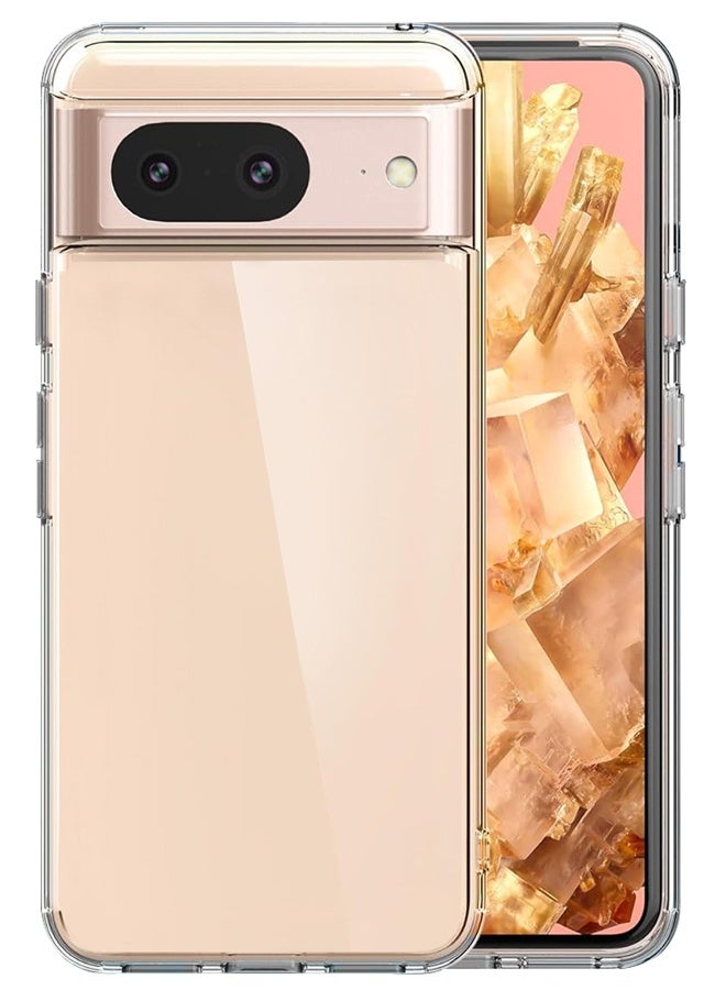 CATANES Google Pixel 8 TPU Case Clear Anti-Yellowing Transparent Shockproof Protective Phone Case Scratch Resistant Reinforced Corners Cover - Image 2