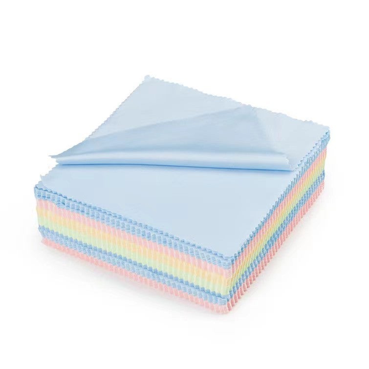 Generic 13x13cm Microfiber Glasses Cloth Gray color mixing 