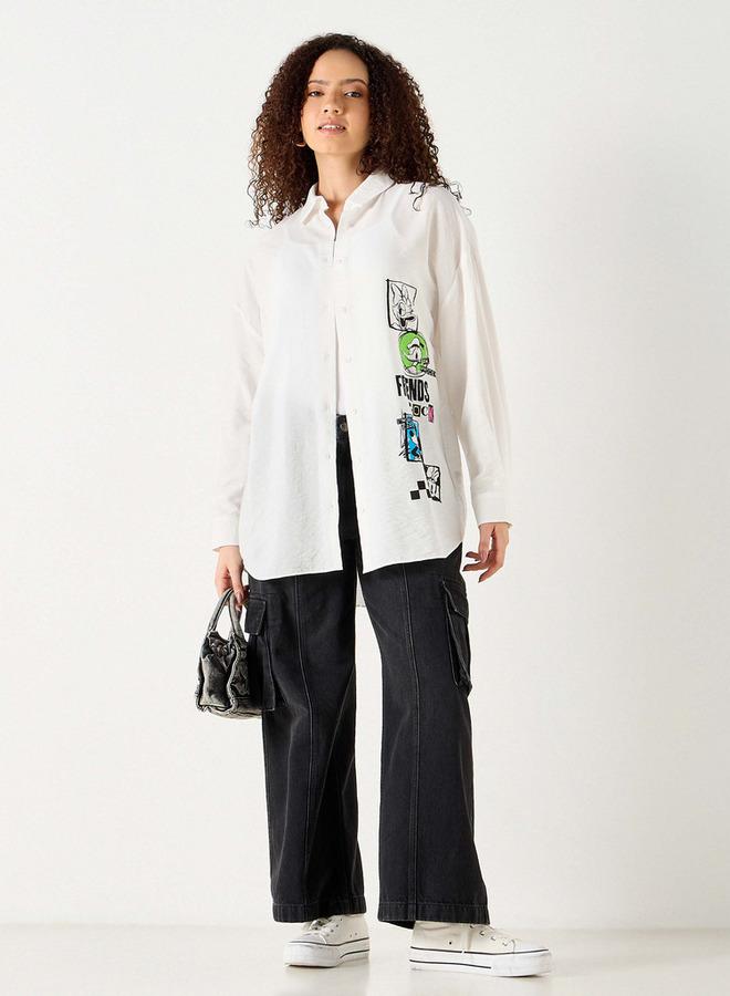 SP Characters Mickey and Friends Print Shirt with Long Sleeves - Image 2