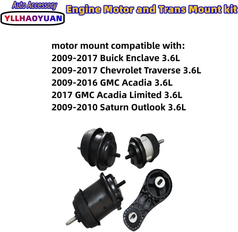 Yllhaoyuan Engine Motor Mount Kit for Buick Enclave and Chevrolet Traverse - Image 2