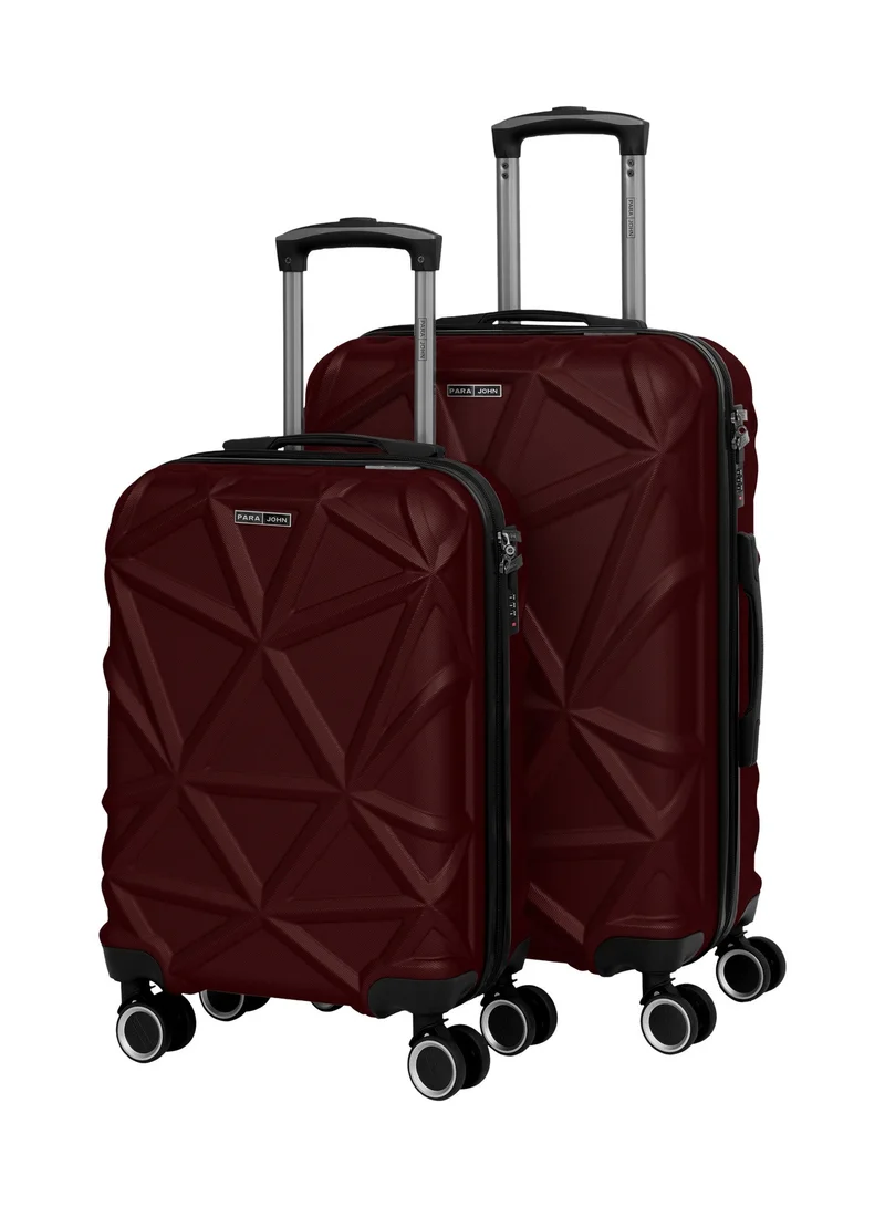PARAJOHN Matrix 2-Piece Luggage Set, Carry on & Check-in Luggage for Men & Women, Lightweight ABS Hard Shell Suitcase for Travel, 20/24 Inch Trolley Bags, 360° Spinner Wheels & TSA Lock, Burgundy