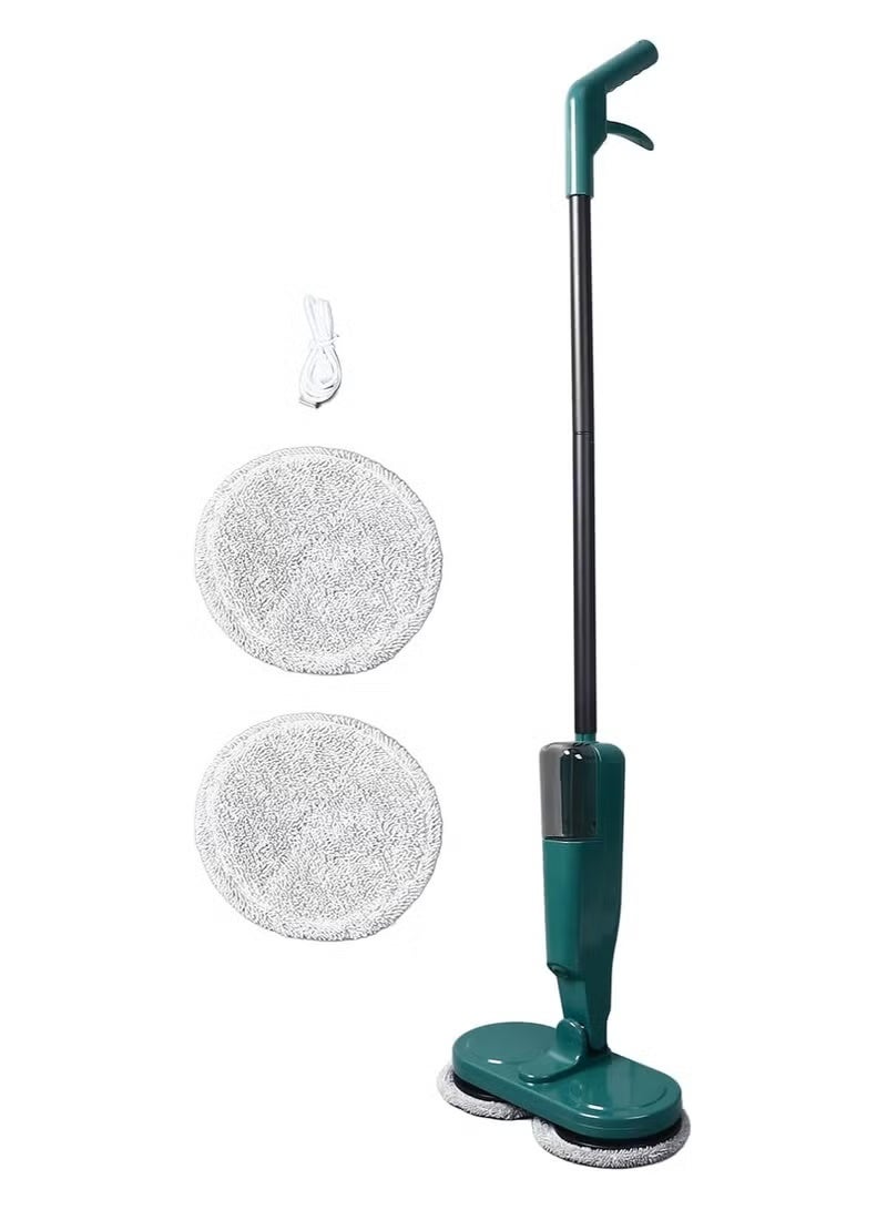 Joshberg Electric Spray Mop, Floor Cleaner,Retractable Spin Mop with Water Spray, Flat Mop with 2 Pcs Reusable Pads, 60Mins Running Time,Lazy Mop for Wood, Hardwood, Laminate, Tile,Marble Floors ,Green - Image 1