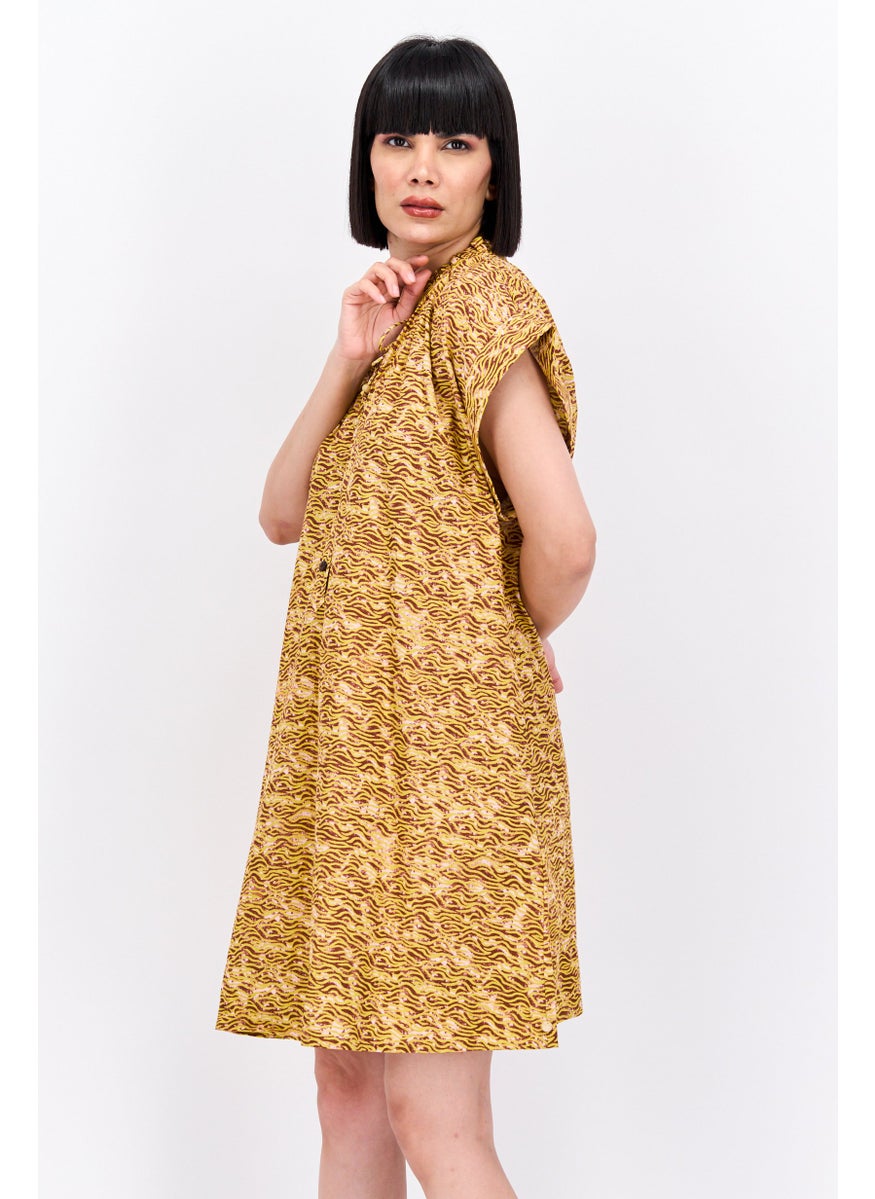 Scotch & Soda Women Allover Print Shirt Dress, Olive  - Image 4