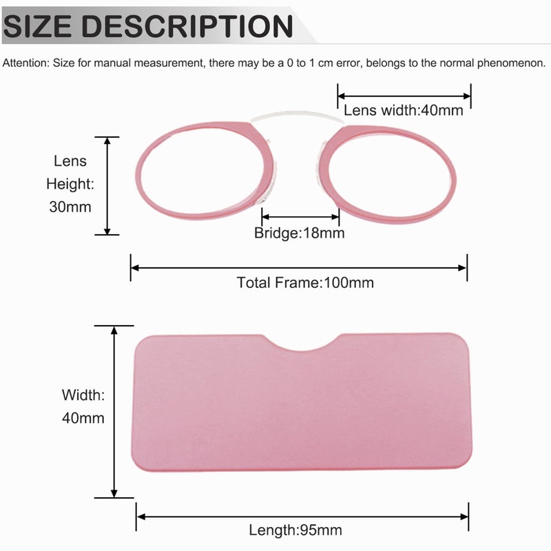 Covesato Mini Armless Reading Glasses For Men Women Slim Thin Clip On Nose Readers With Small Portable Case(1 Pair 1.50) - Image 4