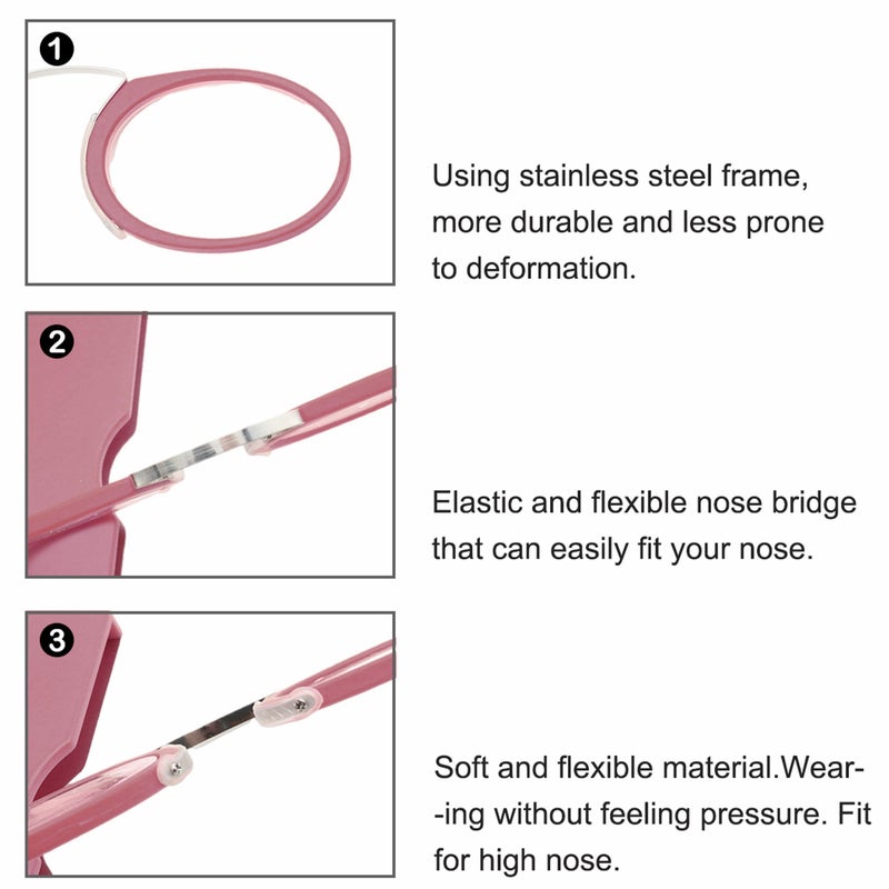 Covesato Mini Armless Reading Glasses For Men Women Slim Thin Clip On Nose Readers With Small Portable Case(1 Pair 1.50) - Image 5