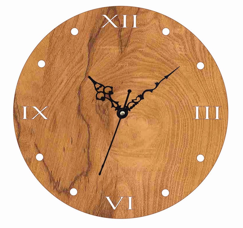 ADK MDF Wooden Designer and Stylish Trendy Shape Fancy Big Size Antique Ticking Movement Wall Clock 30 cm Brown 143 - Image 1