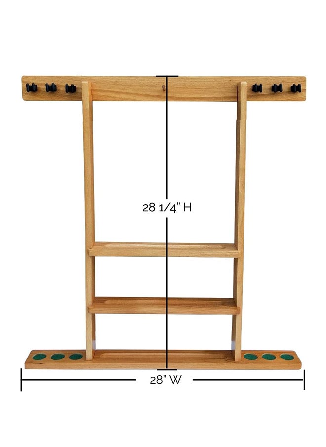 Max Strength - Premium Wooden Pool Cue Rack Wall Mounted Billiard Stick Holder (Rack Only) - Image 1