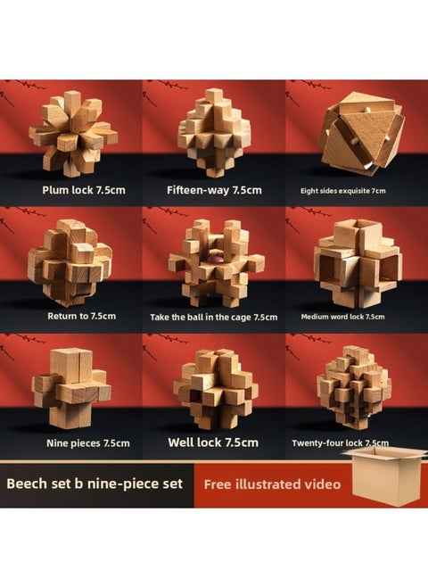 Unlink Unlink Educational Toys Smart Unlink Toys 6-13 Puzzle Games Nine Link Puzzle Building Blocks Assembled-Color:[Nine-Piece Set] Package B Recommended For Middle School Students