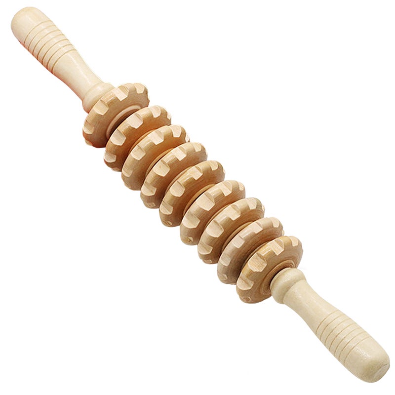 Wood Massager Roller Handheld Massage Trigger Point Muscle Release Roller Stick Massager - Image 1