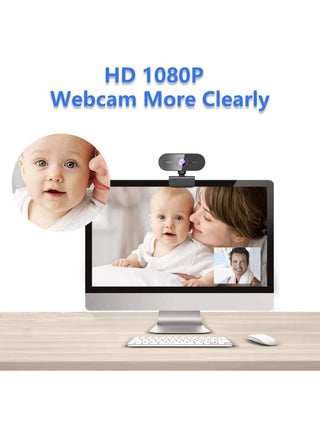 1080P Webcam with Microphone,Stand for PC/MAC/Laptop/Desktop, Wide Angle Web Cameras for YouTube,Skype,Zoom,Xbox One,Video Calling,Studying and PS4 - view 2