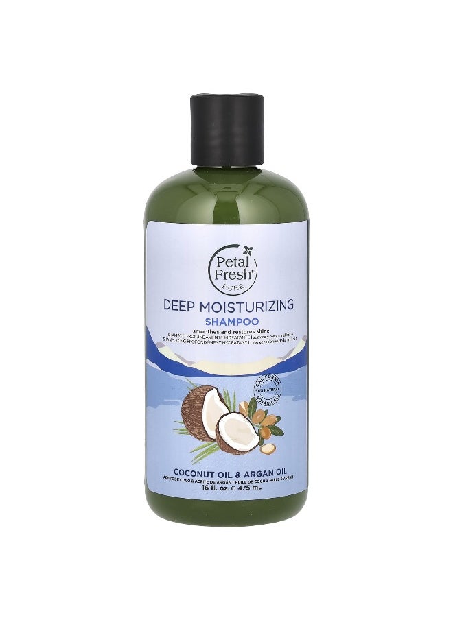 Petal fresh Petal Fresh, Pure, Deep Moisturizing Shampoo, Coconut Oil & Argan Oil, 16 fl oz (475 ml)  - Image 1