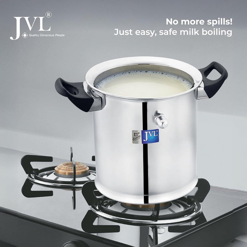 JVL Stainless Steel Double Wall Milk Boiler Storage with Double Bakelite Handle 3 Litre - Image 3