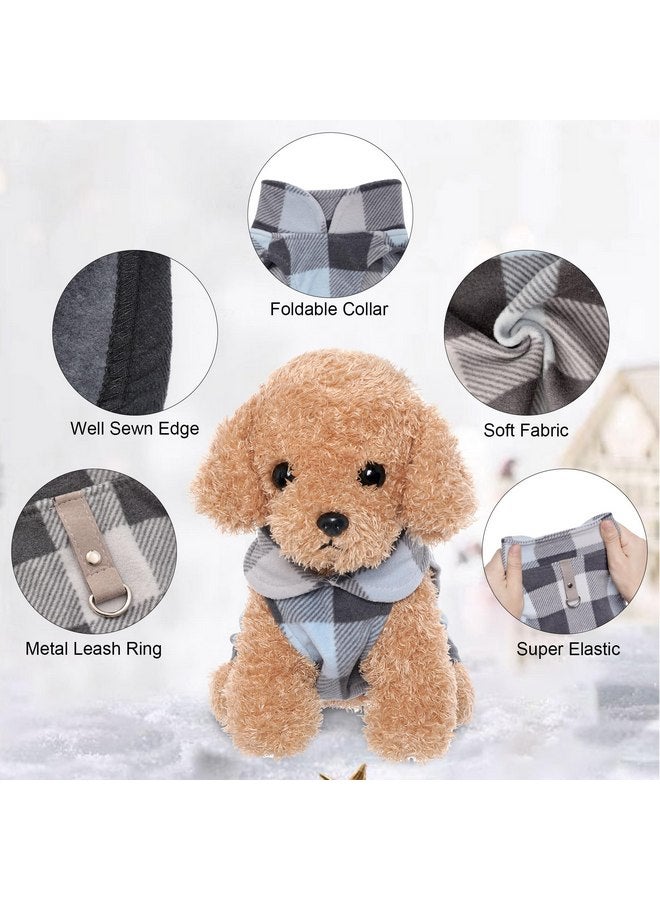 Rbenxia 4 Pieces Buffalo Plaid Dog Sweaters with Leash Ring Soft Fleece Vest Warm Dog Pullover Jacket Dog Clothes Winter Dog Outfits for Small Puppy Cat Pets (Medium) - Image 3